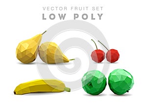 Low-poly vector fruits